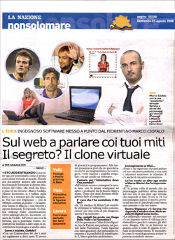 marco ciofalo articolo su La Nazione del 31 agosto 2008 di titti giuliani foti