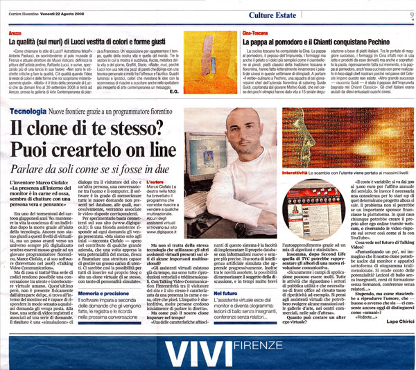 marco ciofalo articolo sul corriere della sera del 22 agosto 2008